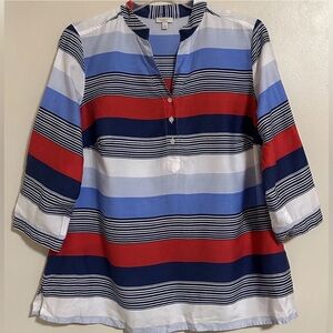 Talbots Striped Tunic Blouse Women’s Size 1X Multicolor